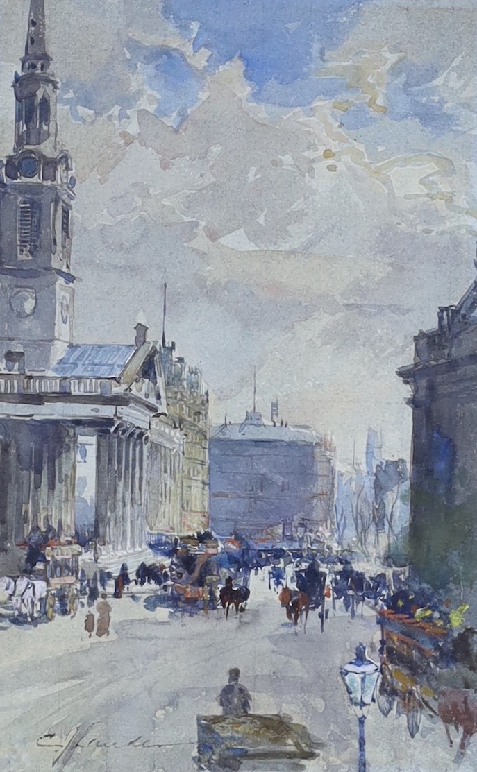 Charles James Lauder (1840-1920), watercolour, 'St Martin in the Fields', signed, 21 x 14cm